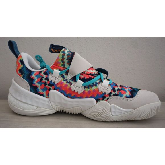 Adidas GY0295 Mens 14.5 WMNs 15.5 White Tie Dye Trae Young 1-LC Basketball Shoes - Picture 5 of 16